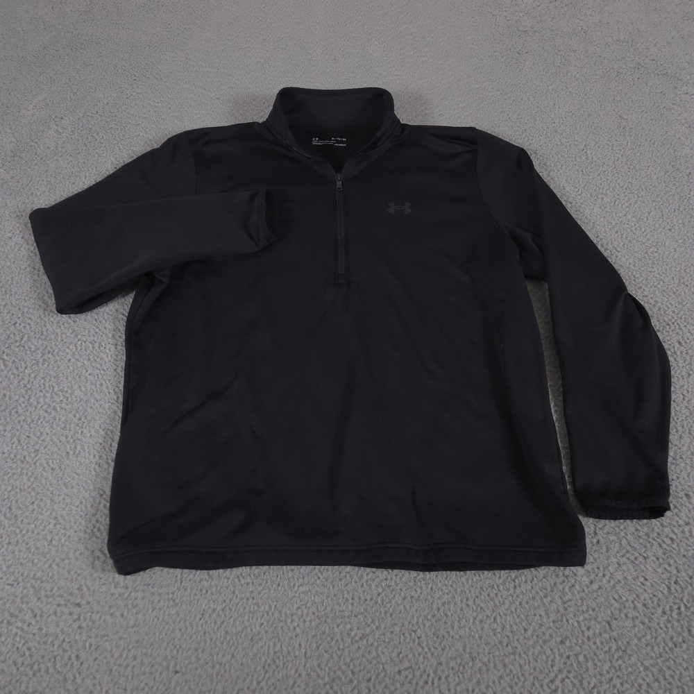 Under Armour Pullover Mens XL Black Armour Fleece 1/2 Zip ColdGear‎ Performance